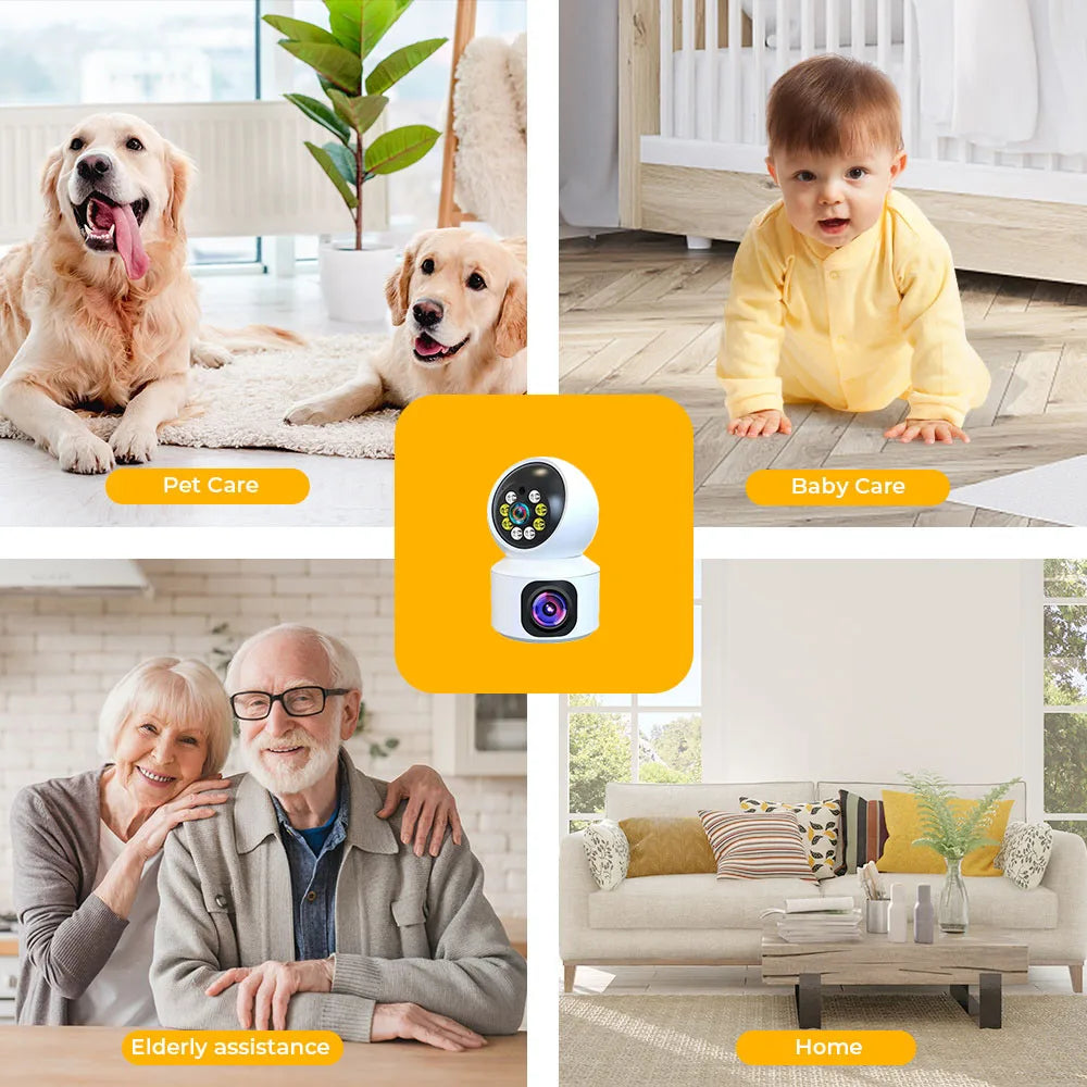 V380 Pro Dual Lens 4MP Wireless Dome Camera WIFI Home Smart Protection Wireless CCTV Indoor Camera Two Way Audio