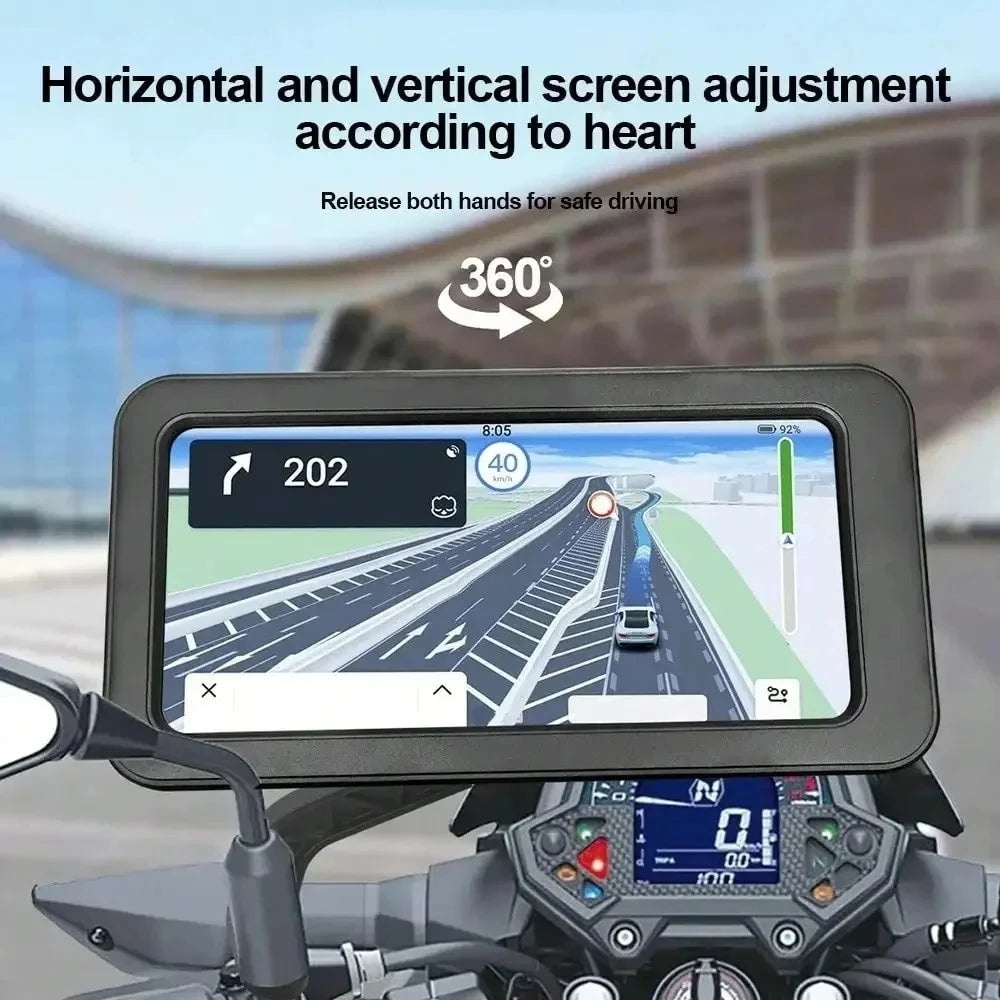 Adjustable Bike Phone Mount 360 Rotatable Retractable Arm Motorcycle Phone Holder Waterproof Shockproof with Touchscreen