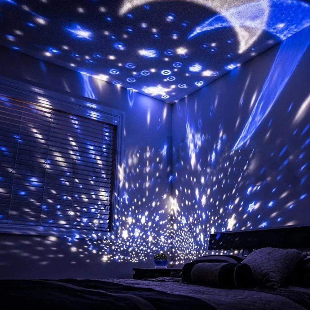 Starry Sky Projector Night Light LED Lamp Decor Rotating Starry Nursery Moon Galaxy Projector table lamp for Kids Bedroom Decor