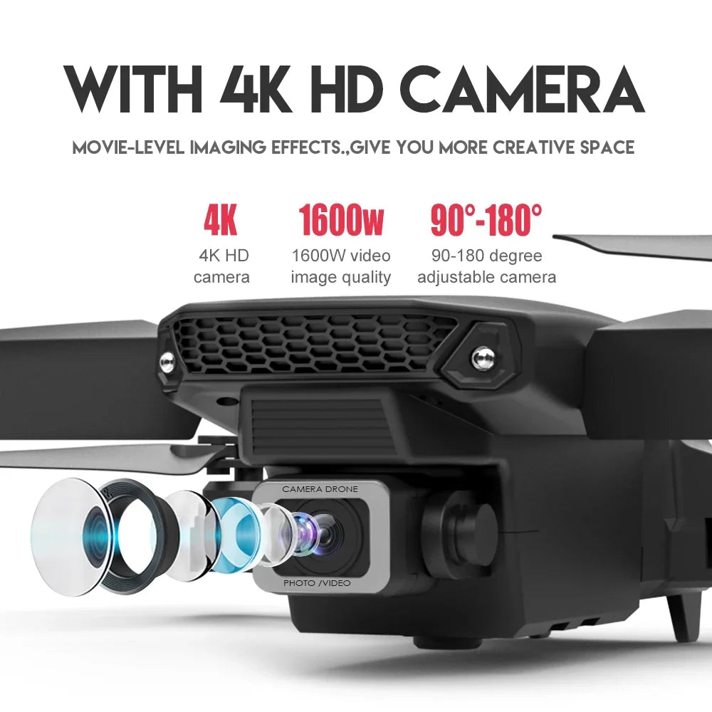 E88 Pro WiFi FPV Drone 4K HD Camera Height Hold Foldable Quadcopter Ideal Gift for Beginners