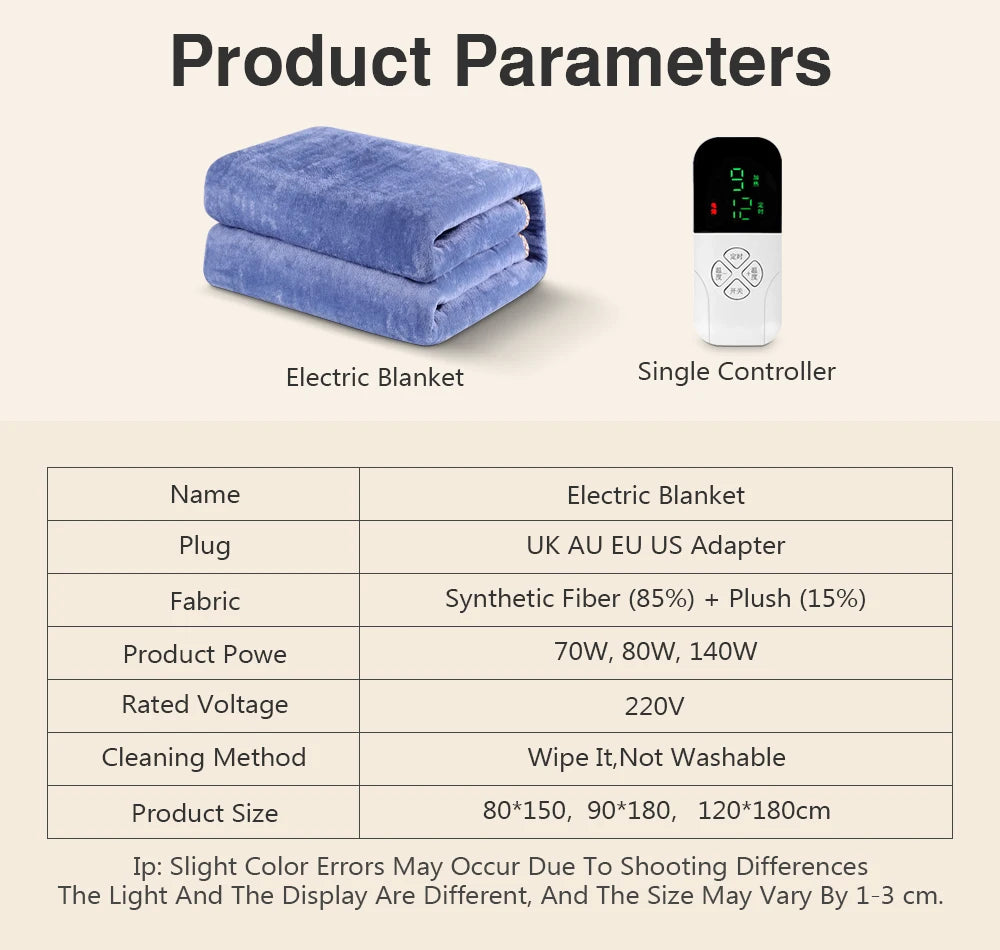 Intelligent Switch Electric Blanket 220V Thicker Heater Blanket Mattress Thermostat Electric Heating Blanket Body Warmer FluffyI