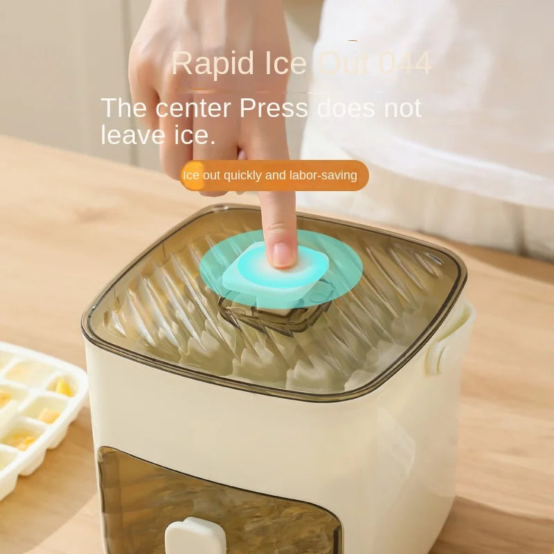 1PC ice making box press type ice mold easy to demold large capacity ice bucket camping home multifunctional ice maker