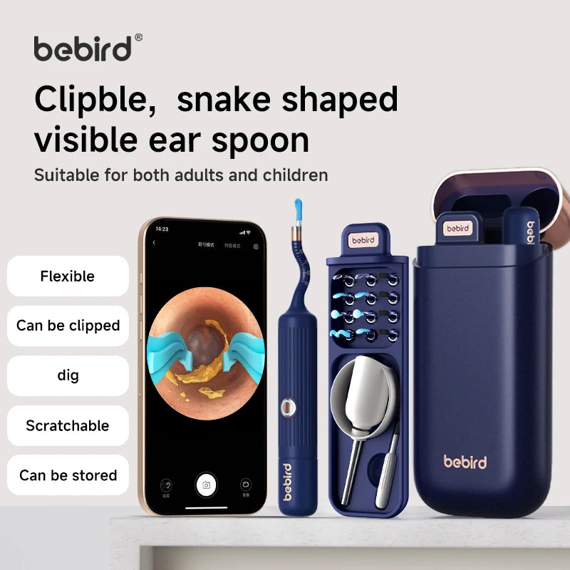 Original Bebird EarSight Plus I35R-R37R-D39R Compact All-in-1 Visual Ear Wax Remover Portable Ear Cleaner Oral Otoscope Camera