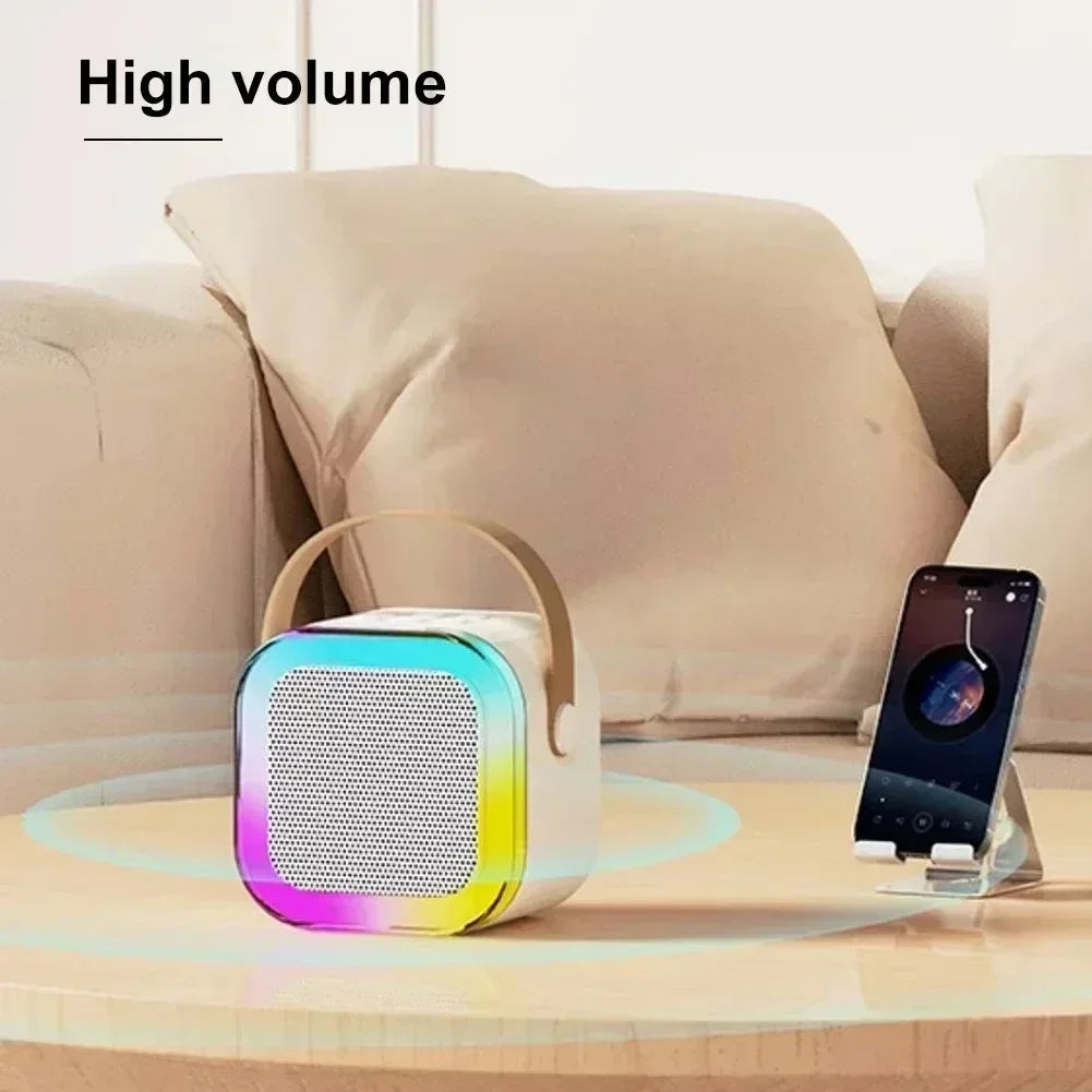 Bluetooth K12 Karaoke Machine Portable 5.3 PA Speaker System with Single Dual  Wireless Mic Home Family Singing Children's Gifts