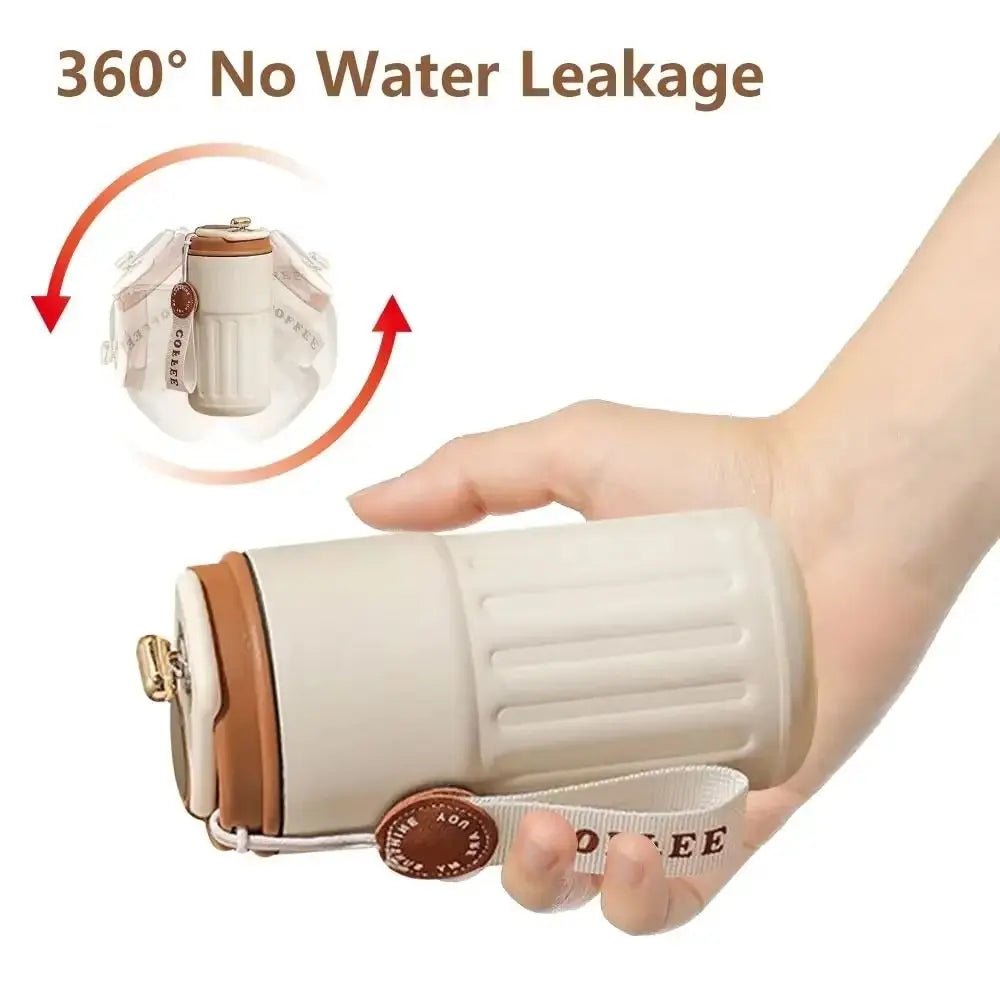 Gift 450ML Thermal Water Bottle Portable Large Capacity Coffee Thermos Cup Digital Intelligent Drinking Bottle Kitchen Supplies