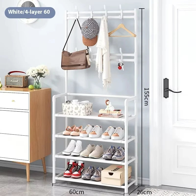 Hat hanger shoe multi-sided shoe rack simple floor shoe and hat load-bearing living room storage rack