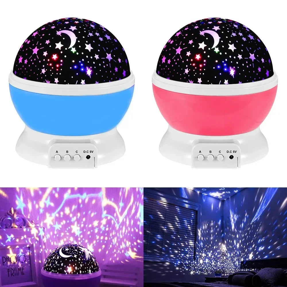 Starry Sky Projector Night Light LED Lamp Decor Rotating Starry Nursery Moon Galaxy Projector table lamp for Kids Bedroom Decor