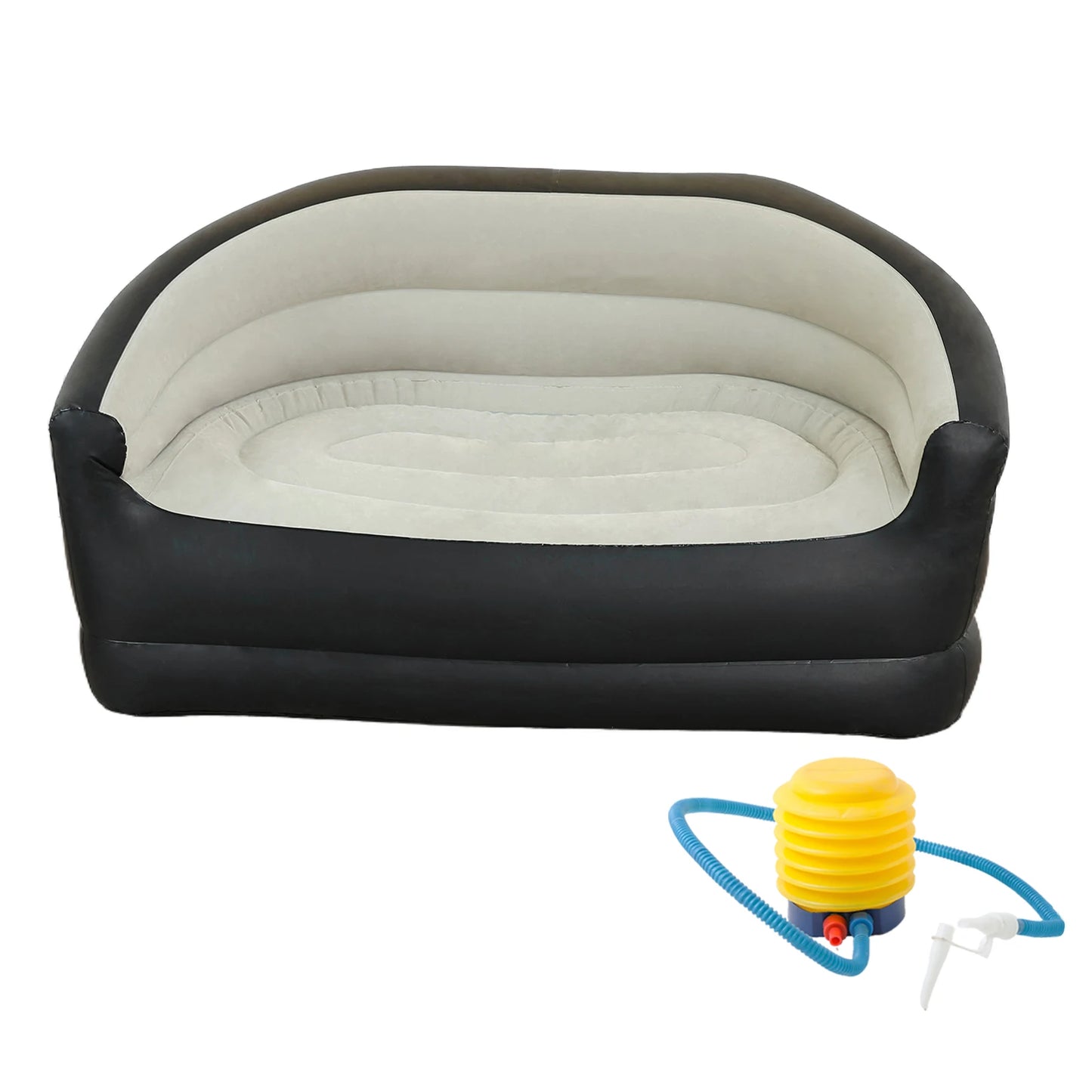 Twin Size Outdoor Inflatable Sofa with Air Pump Blow Up Couch Inflatable Lounging Sofa for Indoor Outdoor Home Living Room