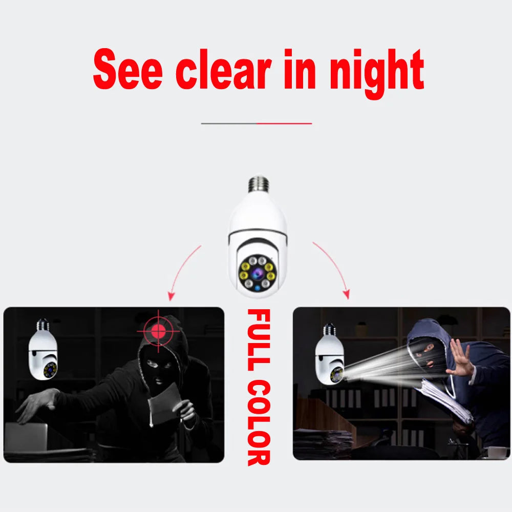 Intelligenc A6 Bulb Camera High-Definition Night Vision Security Monitoring 360 Degree Panoramic Indoor Wireless Wifi Camera E27