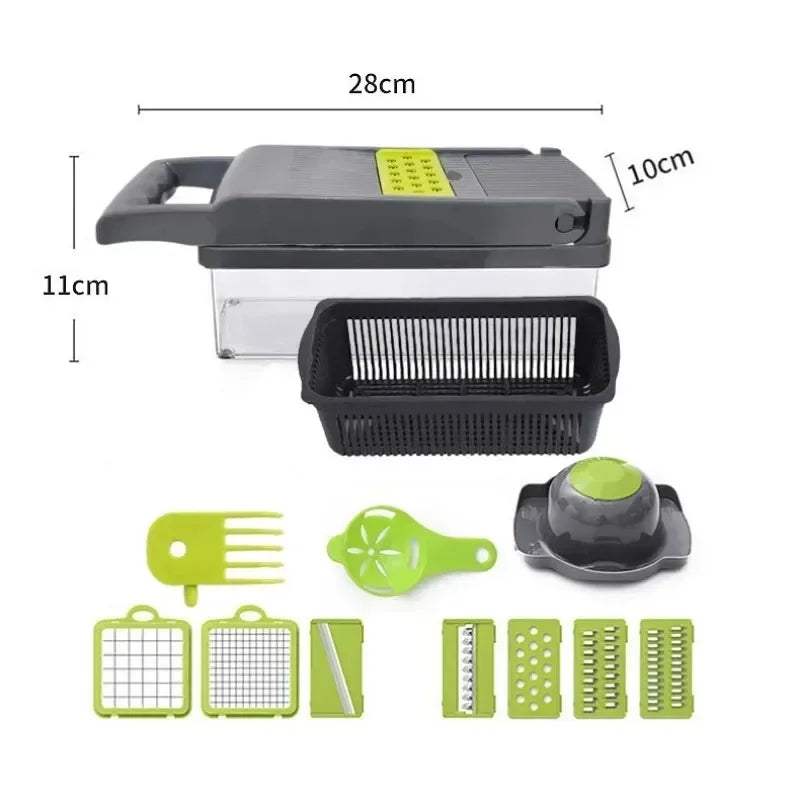 14 in 1 Multifunctional Vegetable Chopper Grate Food Handle Food Chopper Vegetable Slicer Dicer Cut Kitchen Items cocina