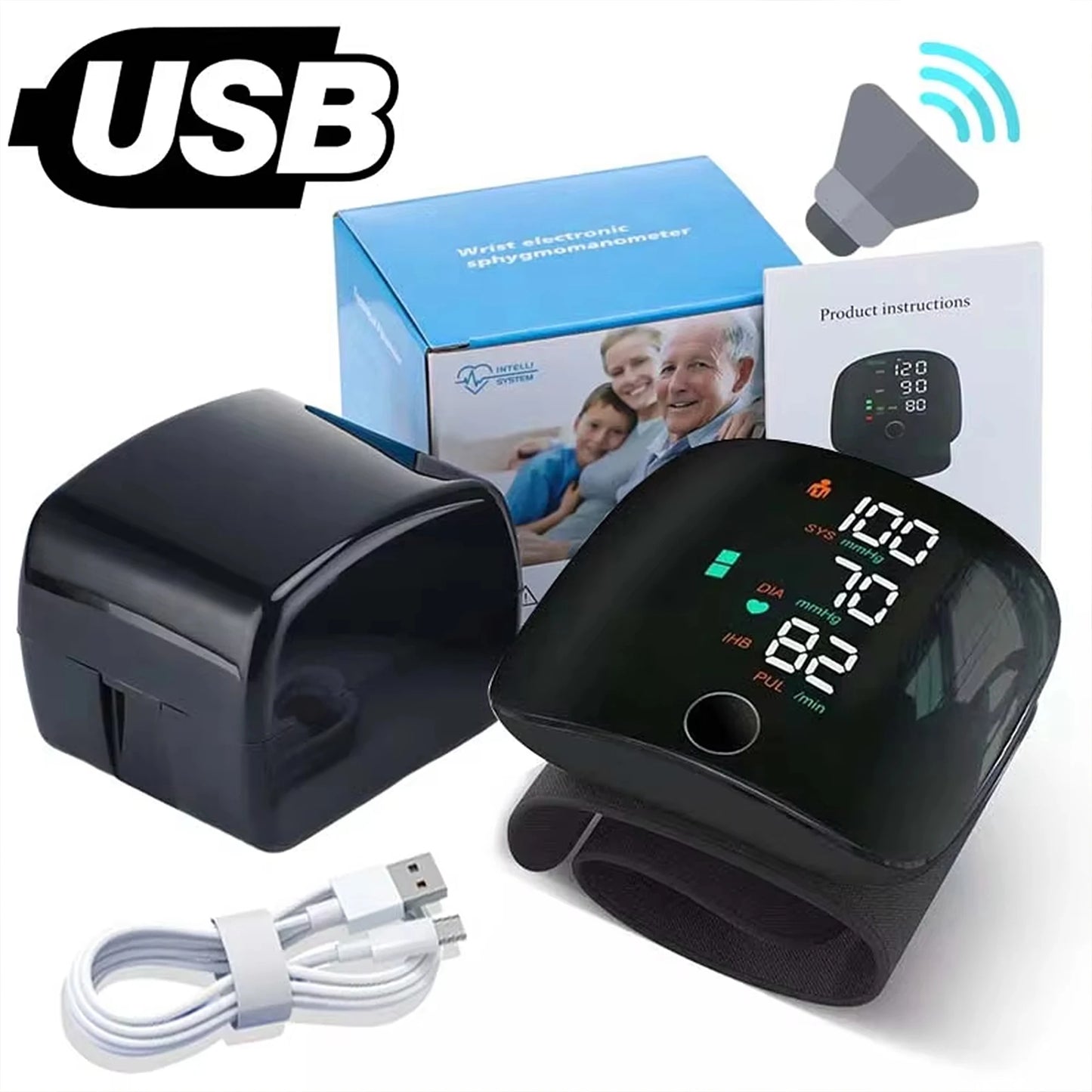 Wrist Blood Pressure Monitor Led Display, Touch Screen Wrist Blood Pressure CuffReading Memory Wrist Bp Monitor