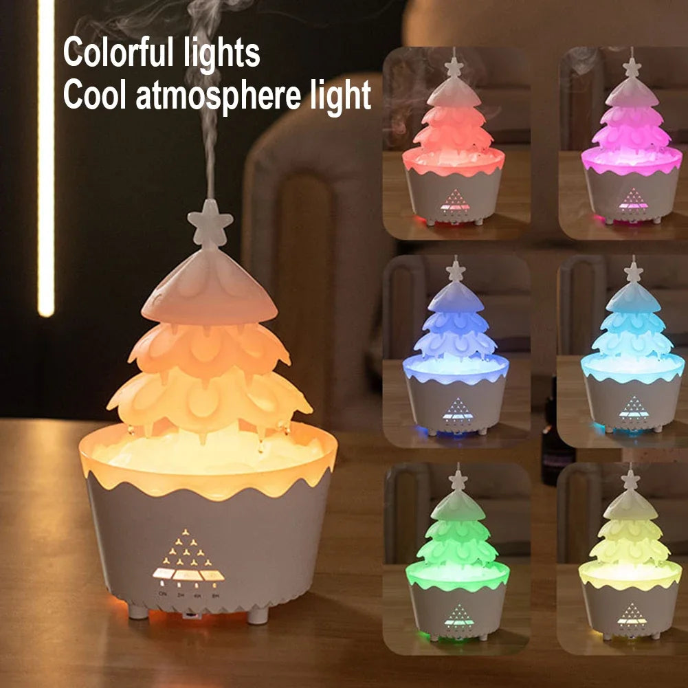 Rotate Umbrella Water Drop Air Humidifier with Colorful Light Raindrop Aroma Essential Oil Diffuser Aromatherapy Humidifiers