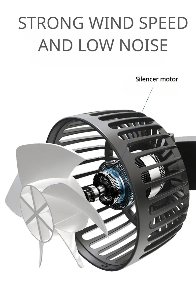 12V 24V Car Fan USB Charge Dual Head Fan 360 Degree Rotation 3-speed Car Seat Back Cooling Fan for Summer Car Accessories