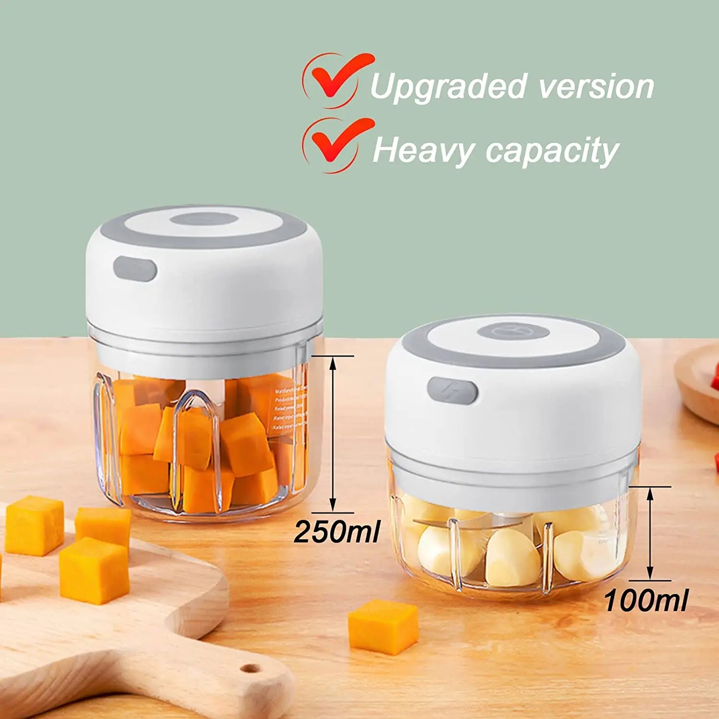 Portable Electric Garlic Masher Crusher 100/250ml Garlic Chopper USB Food Processor Kitchen Kitchen Gadgets Kitchen Tools