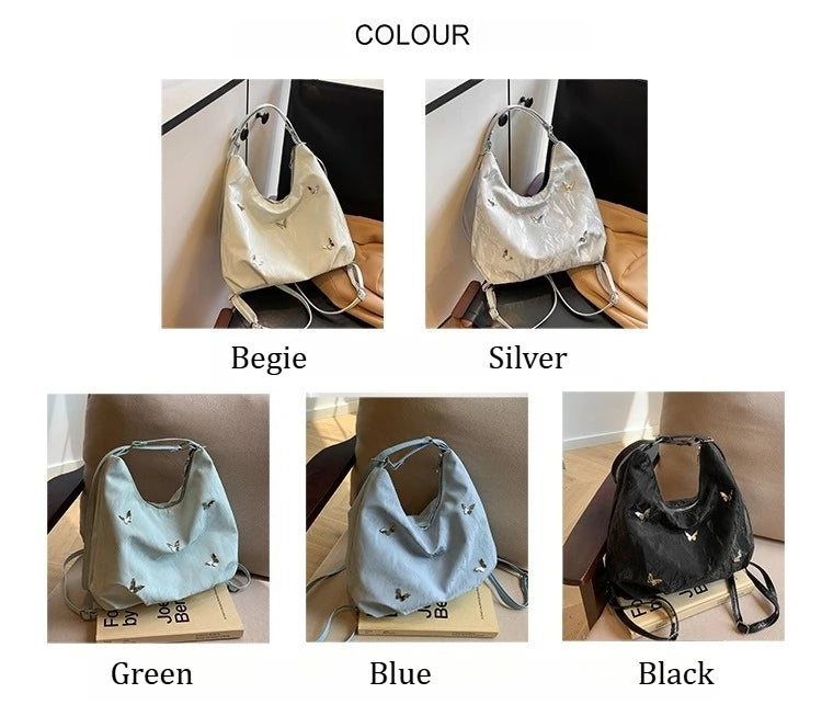 Large Capacity Bag Female Niche Design Commuter Multi-functional Fresh Butterfly Double Single Shoulder Crossbody Backpack