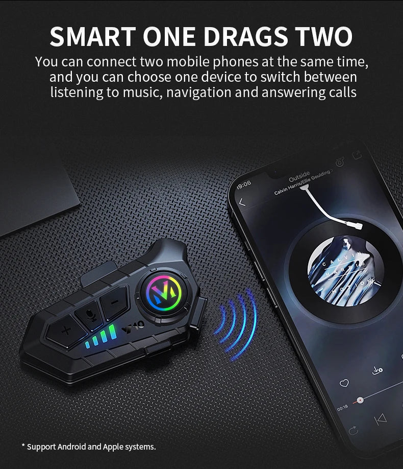 Helmet Bluetooth Earphones Y10 Waterproof Noise Reduction Motorcycle Earphones Soft Mac Helmet Earphones