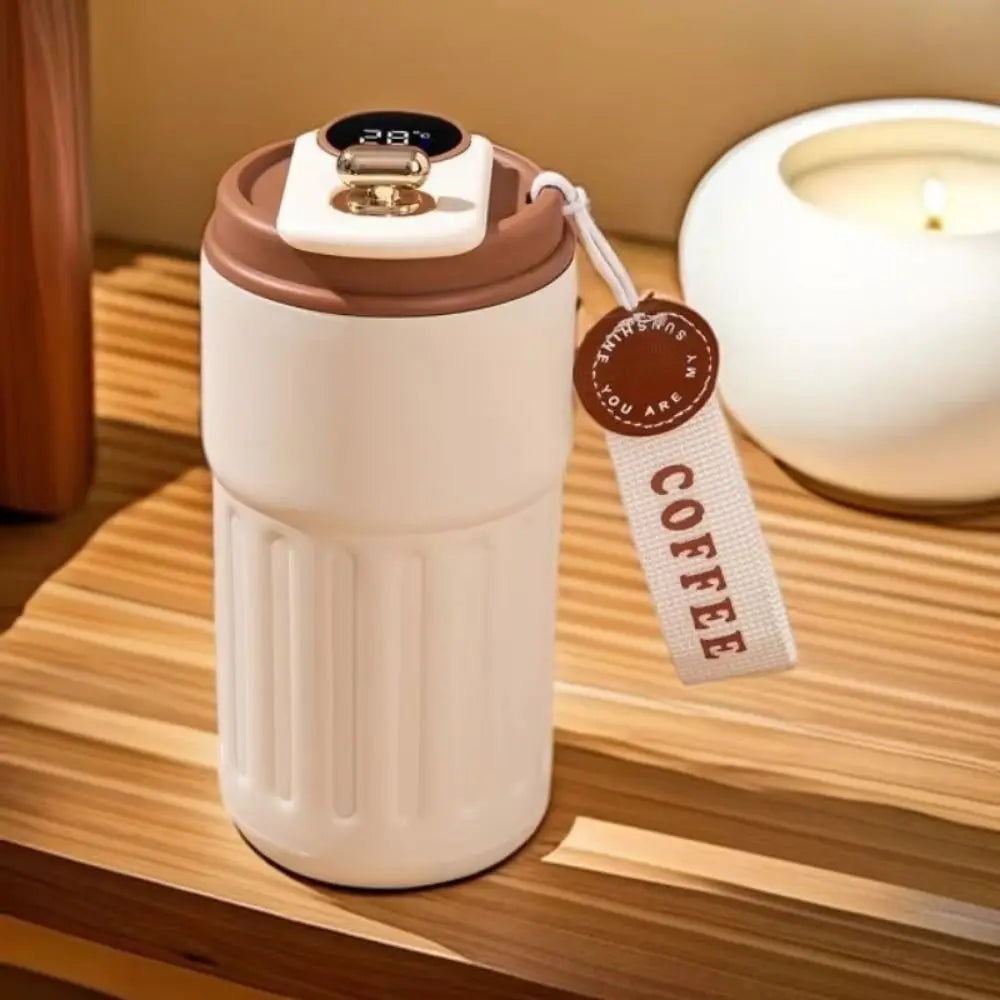Gift 450ML Thermal Water Bottle Portable Large Capacity Coffee Thermos Cup Digital Intelligent Drinking Bottle Kitchen Supplies