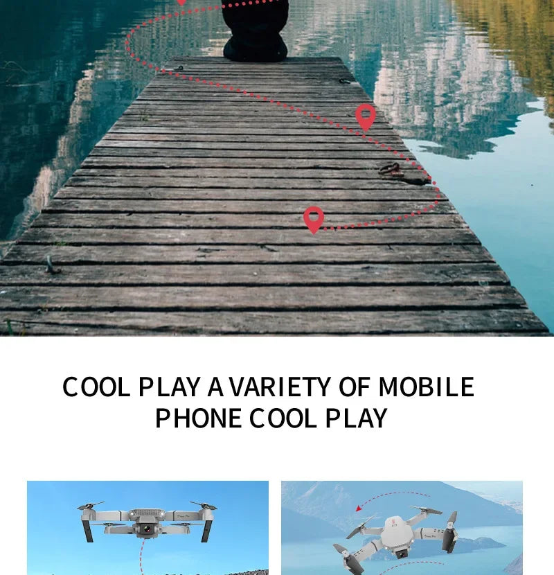 E88 Pro WiFi FPV Drone 4K HD Camera Height Hold Foldable Quadcopter Ideal Gift for Beginners