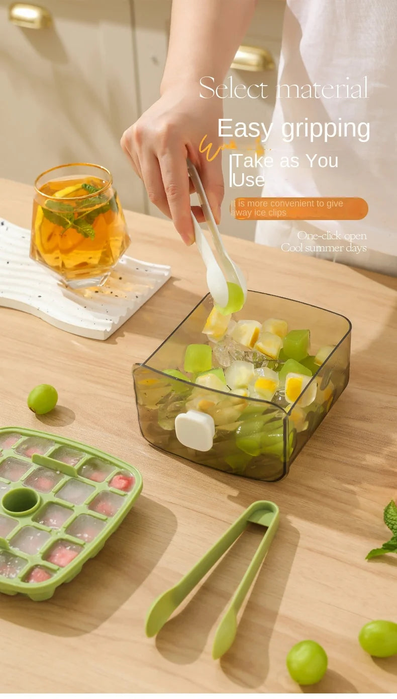 1PC ice making box press type ice mold easy to demold large capacity ice bucket camping home multifunctional ice maker