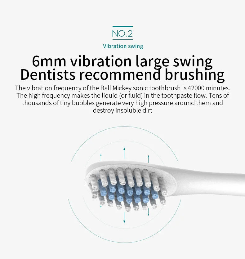 6 Clean Modes Sonic Electric Toothbrush USB Rechargeable Massage Relax Tooth Brush Adult Washable Teeth Whitening Cleaning Brush