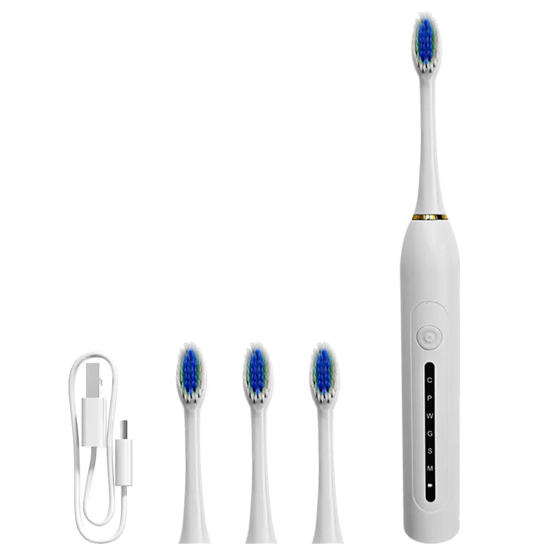 TOWODE Electric Toothbrush Smart Timing Tooth Brush USB Rechargeable Teeth Clean Whitening Sonic Toothbrush With Replacement Hea
