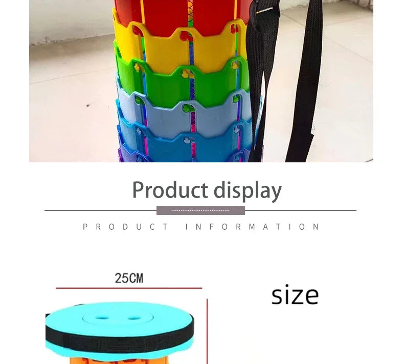 Portable Telescopic Bench Outdoor Camping and Fishing Adjustable Telescopic Chair Lightweight Carrying High Speed Rail, Queuing