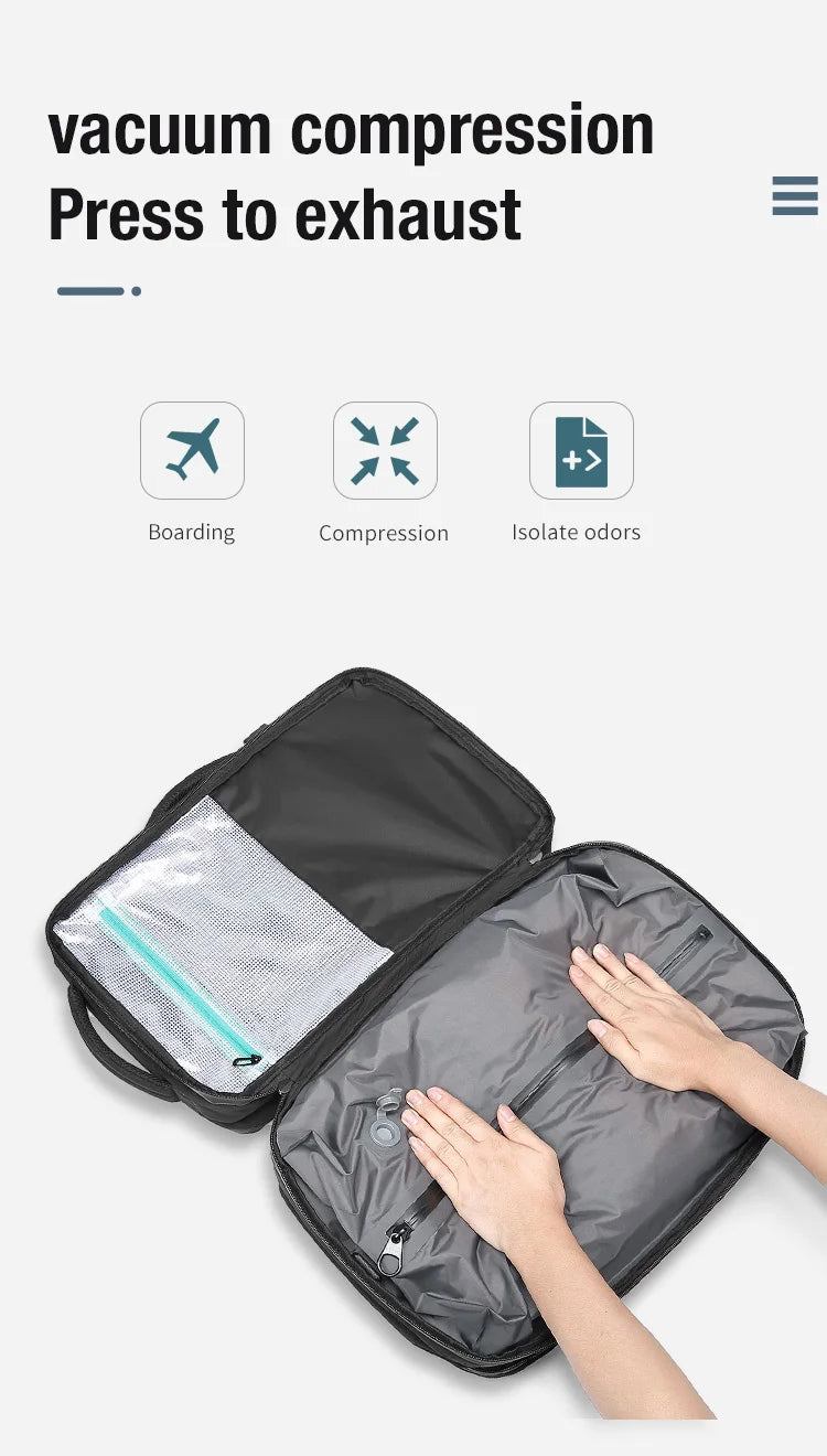 Travel Men Expanded Laptop Backpack vacuum compression hiking Backpack USB charging Business Large Capacity Backpack For Pumps