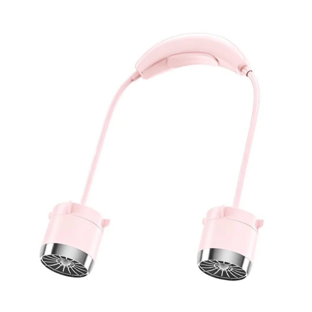 Low Noise Hanging Neck Fan 360° Bendable USB Rechargeable Neck Electric Fan Hands-Free Foldable Around Neck Cooler