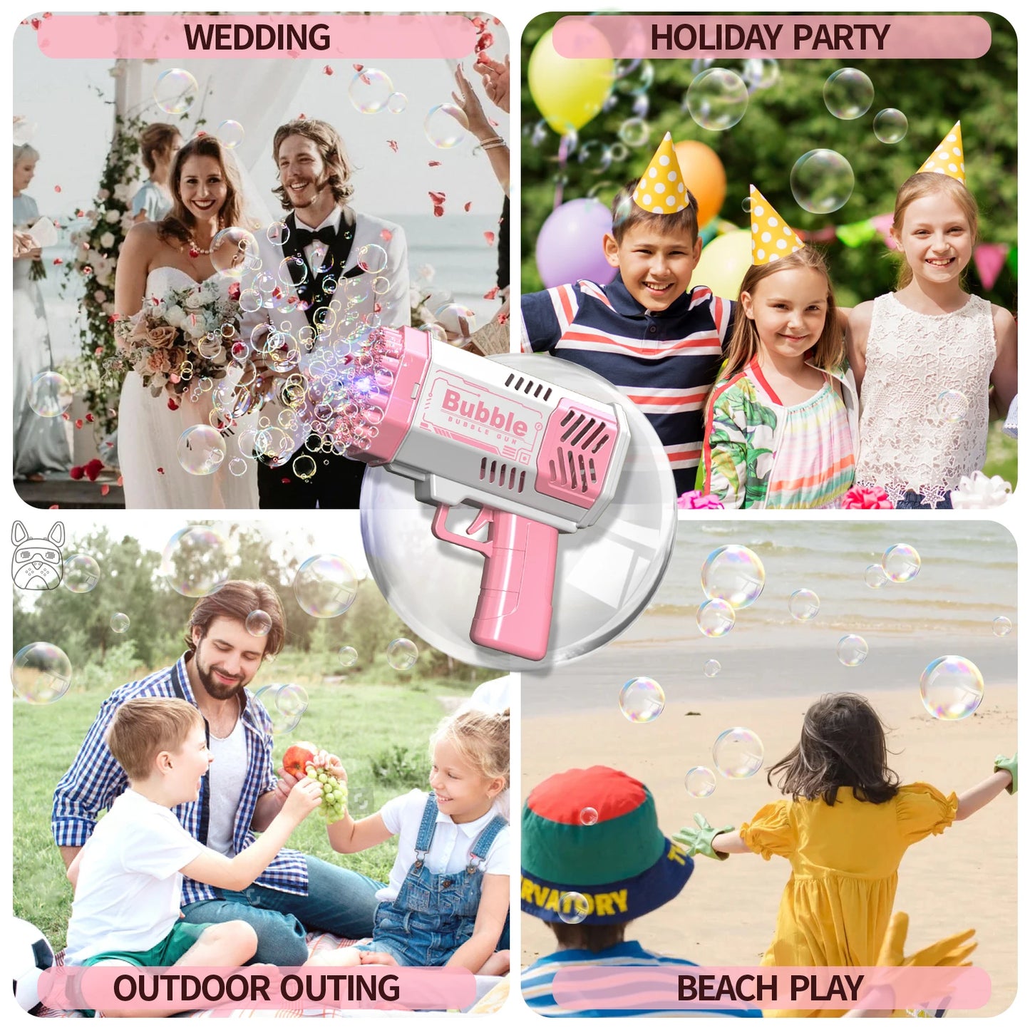 76 Hole Bubble Machine Fully Automatic Bubble Blowing Light Outdoor Bubble Machine without Battery without Bubble Water