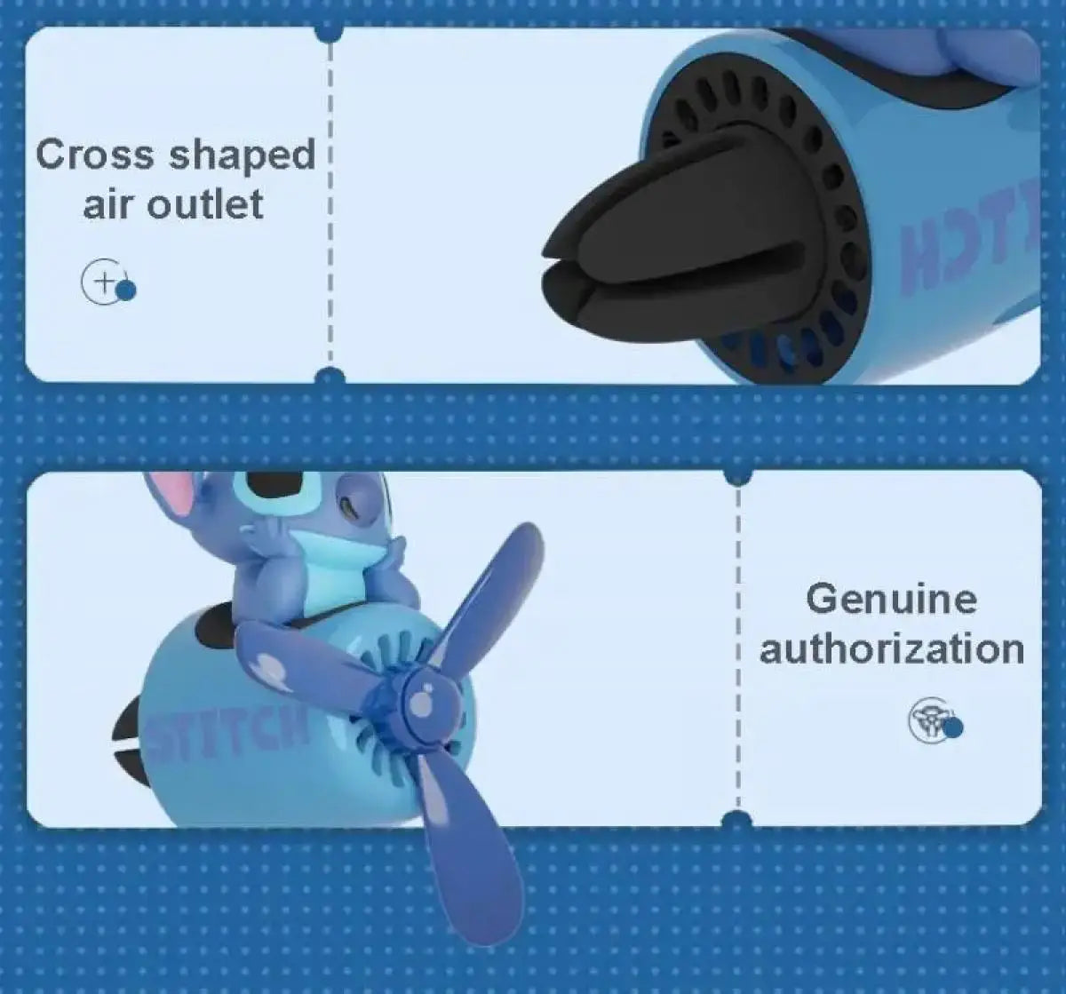 Stitch Car Air Freshener Cute Airplane Vent Clip Perfume Decor Lilo and Stitch Anime Car Accessories Gift for Kids