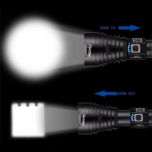 5000Lumen P90 LED Zoom Powerful Flashlight USB Rechargeable High Power Outdoor Patrol Camping Hunting Hiking Strong light Torch