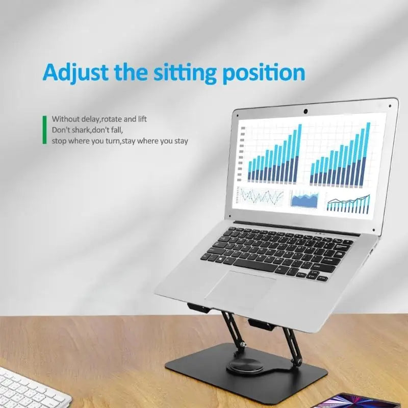G8DB 360° Rotating Laptop Stand, Notebook Holder Height Adjustable Carbon Steel