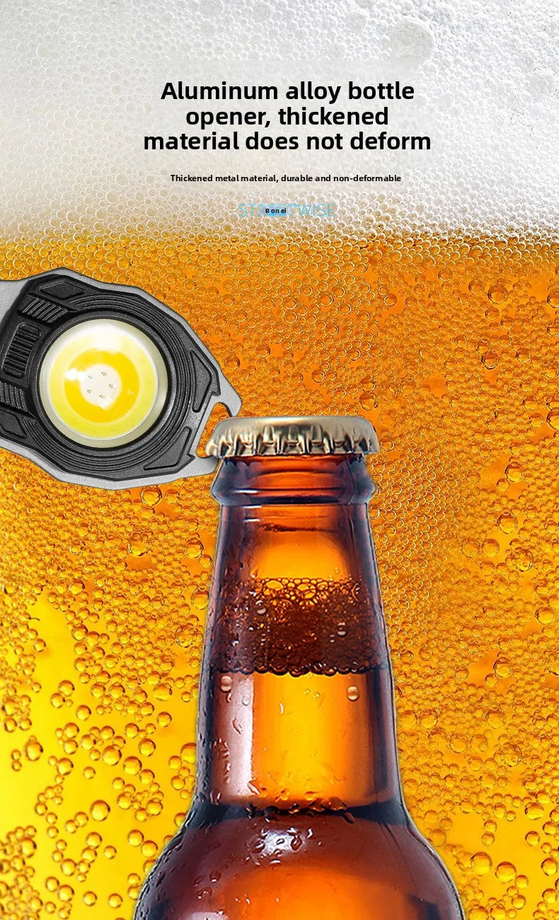 COB keychain work light multifunctional cigarette lighter charging portable camping LED strong light mini camping light
